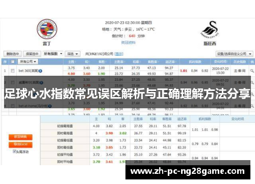 足球心水指数常见误区解析与正确理解方法分享